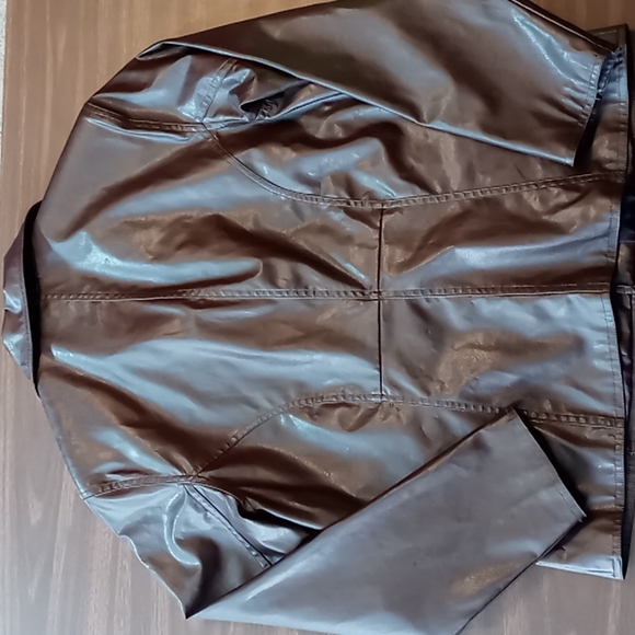 Tarea by Rue21 Brown Faux Leather Jacket L - Picture 2 of 6